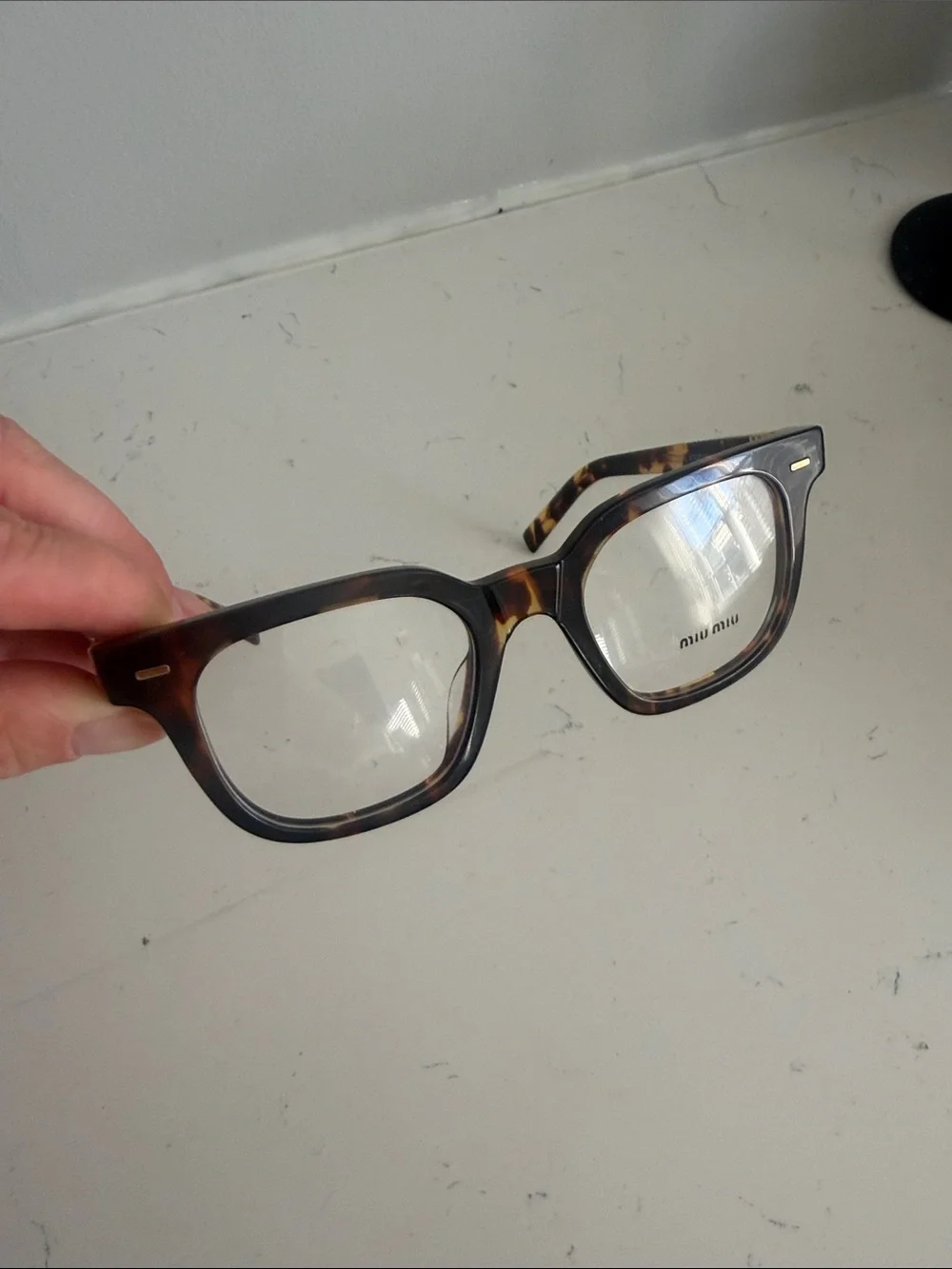 Miu Miu VMU 06X Dark Tortoiseshell Square Optical Glasses